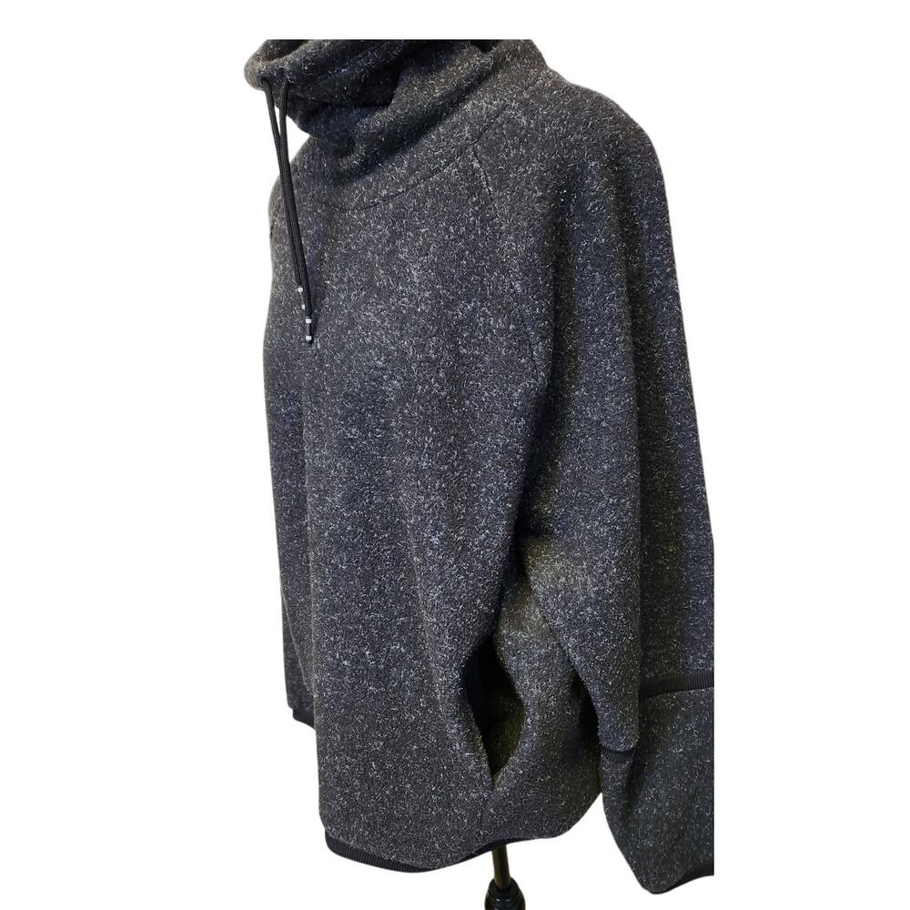 Nike Funnel Neck Fleece Pullover Heathered Black Gray Athletic Sweatshirt Medium - Picture 2 of 10
